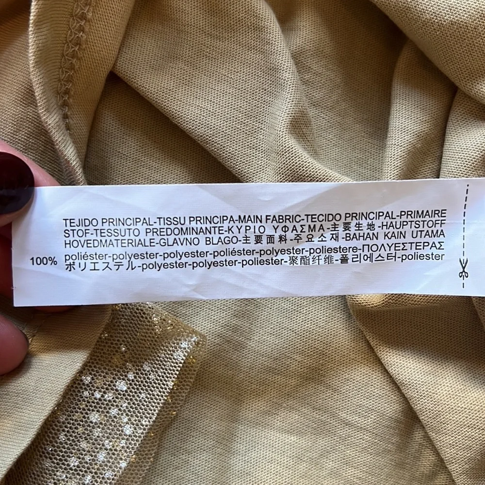 Zara Girls Gold Sparkly Dress - Picture 5 of 6